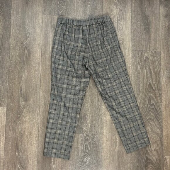 Aritzia Babaton Conan Pant Plaid Trouser Straight Leg High Waist Pleated Gray - Picture 15 of 16